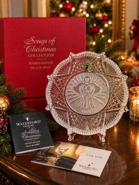 Waterford Crystal Songs of Christmas 1999 Joy to the World Plate 8" Boxed